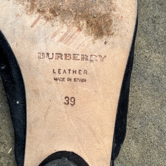 Burberry Black Suede Slip On Mules with Bow - Picture 8 of 10